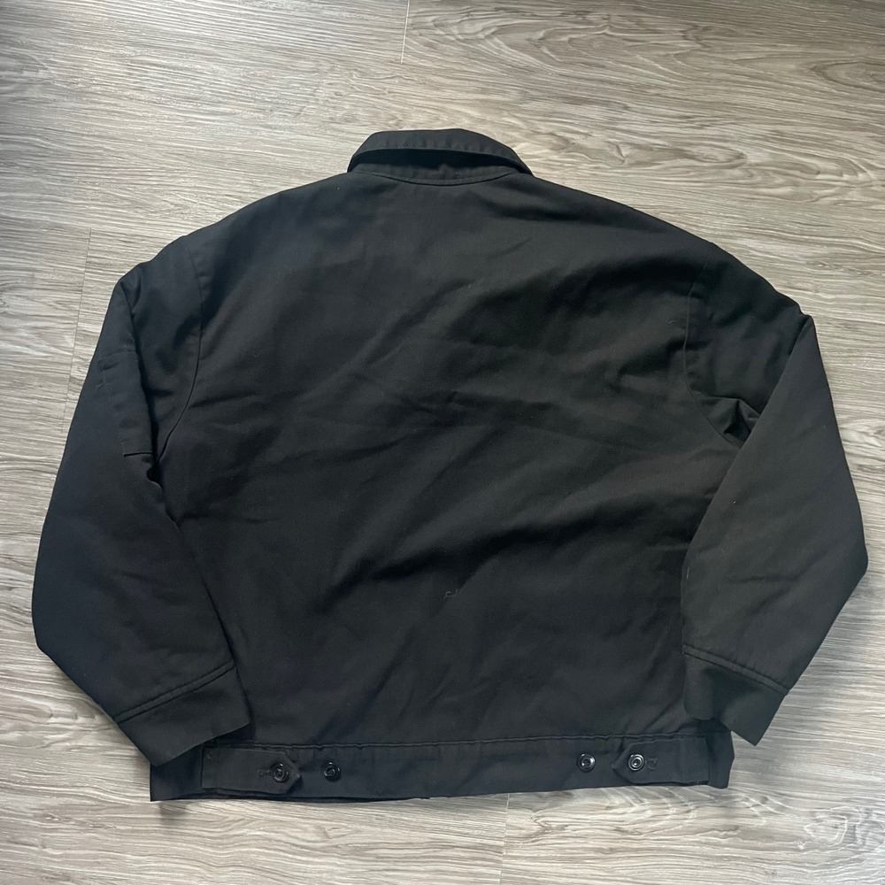 Vintage Dickies Eisenhower Jacket Men XL Black Quilted Lined Insulated Work Coat - Picture 2 of 5